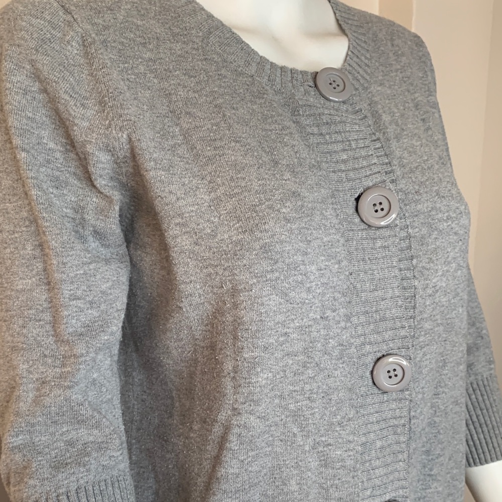Gray 5 Button 3/4 Sweater - Picture 2 of 4